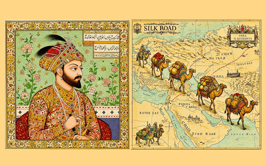 The Mughals (L) | Silk's introduction to India: The Silk Route (R)